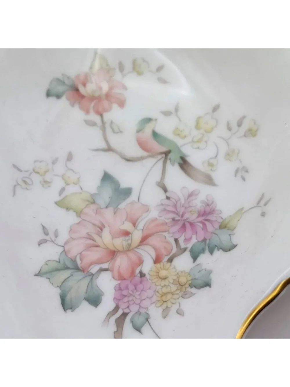 Royal Doulton Mystic Dawn Bone China Leaf-Shaped Trinket Nut Dish England 1985